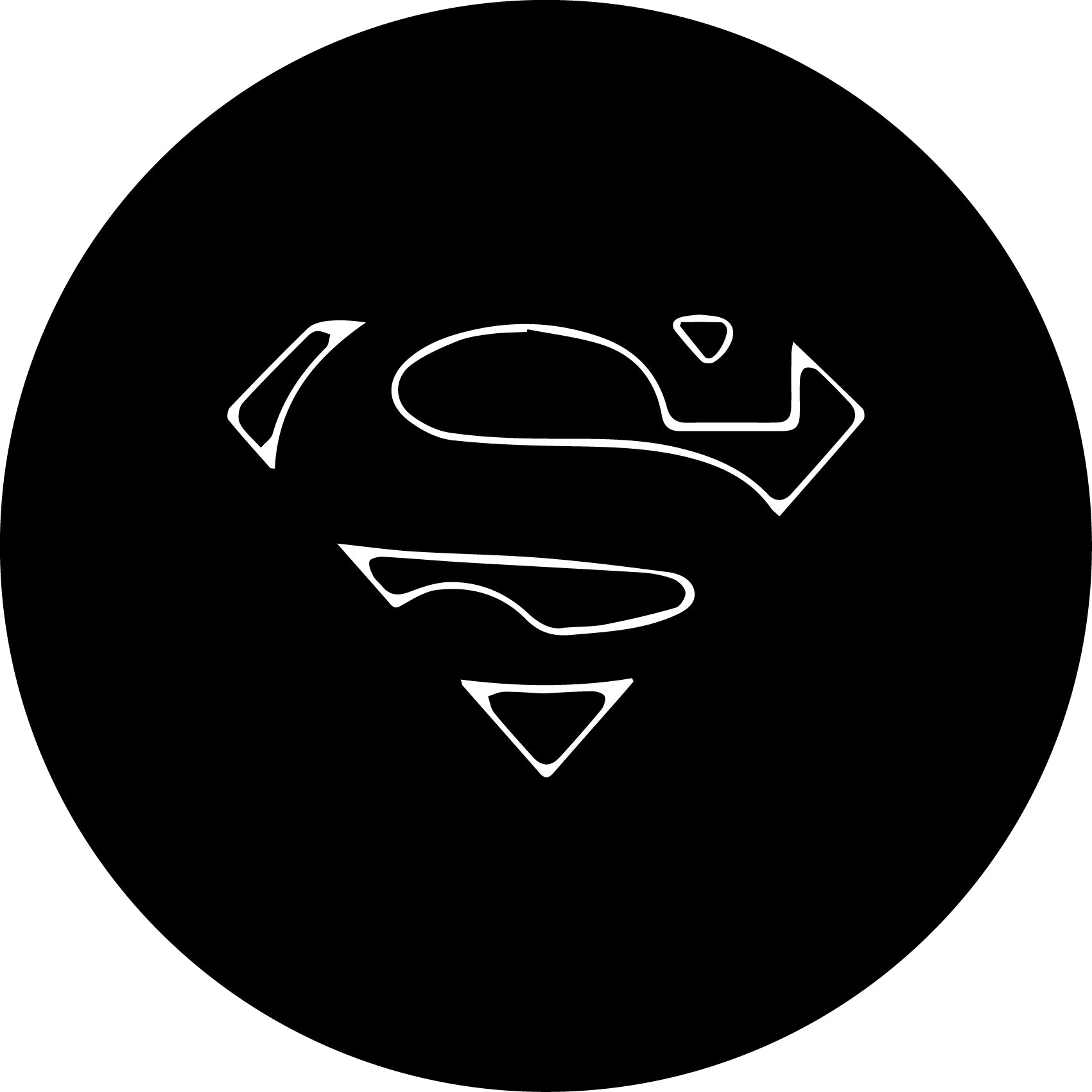 Supermen Logo Spare Wheel Tire Cover - White
